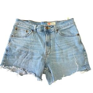 Wrangler Cutoff Denim Shorts Light Wash Raw Hem Size 32‎ Festival Western